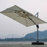 Large Cantilever Umbrella with Solar Light GU0111S/3X4M/White