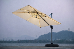 Large Cantilever Umbrella with Solar Light GU6211/3X4M/White