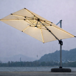 Large Cantilever Umbrella with Solar Light GU6211/3X4M/White