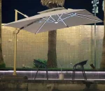 Cantilever Parasol with Solar Lights GU6303/3M/Khaki