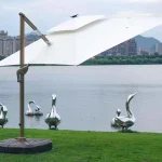 Cantilever Parasol With Solar Lights GU6303/3M/White