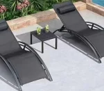 Pool Deck Sun Lounge Chair LS075A/Black