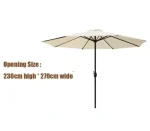 Centre Pole Garden Umbrella GU1003/D270/White - Image 2
