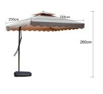 Side Pole Patio Umbrella GU607/250CM/Khaki - Image 3