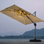 Large Cantilever Umbrella with Solar Light GU6211/3X4M/Khaki