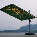 Large Cantilever Umbrella with Solar Light GU6211/3X4M/Green