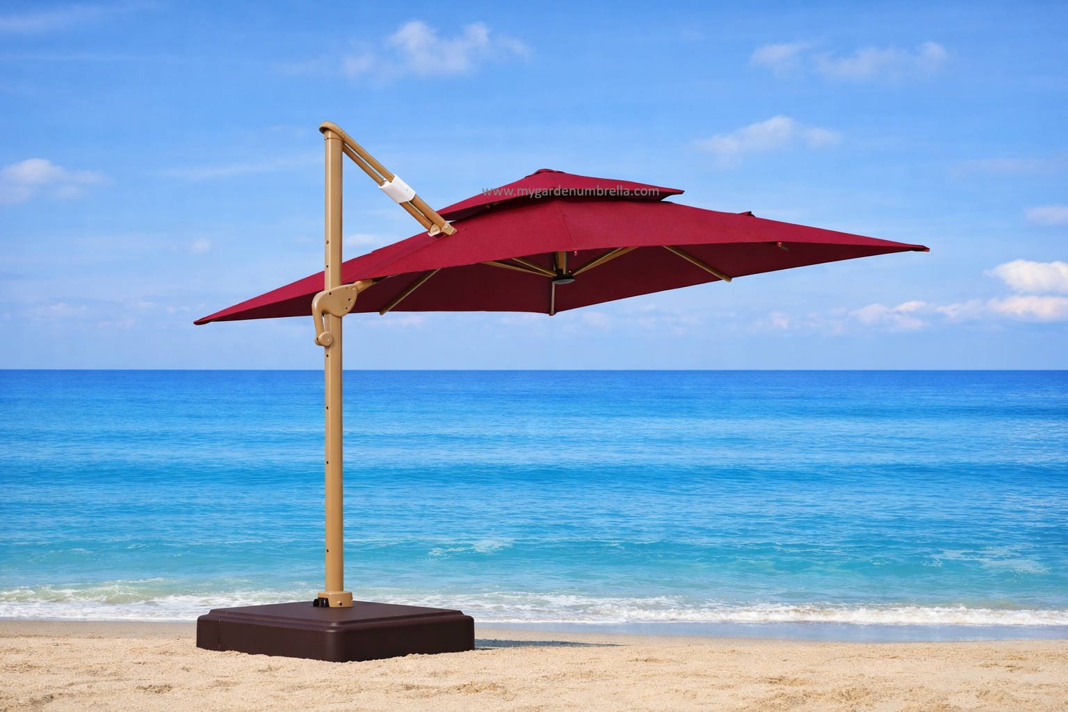 cantilever parasol beach umbrella GU6326 Malaysia (3) Cantilever Parasol Beach Umbrella GU6326/2.5M/Red - Image 1